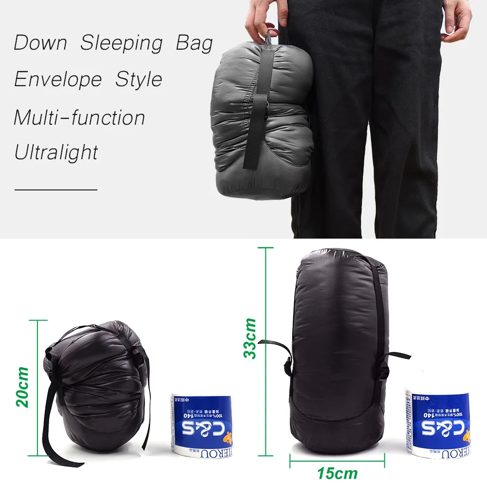 Sac de Dormit Ultralight pentru Adult Călătorie Turistică rezistent la apa Compact Backpacking Camping Drumetii Rață Umplut Sacul de Dormit