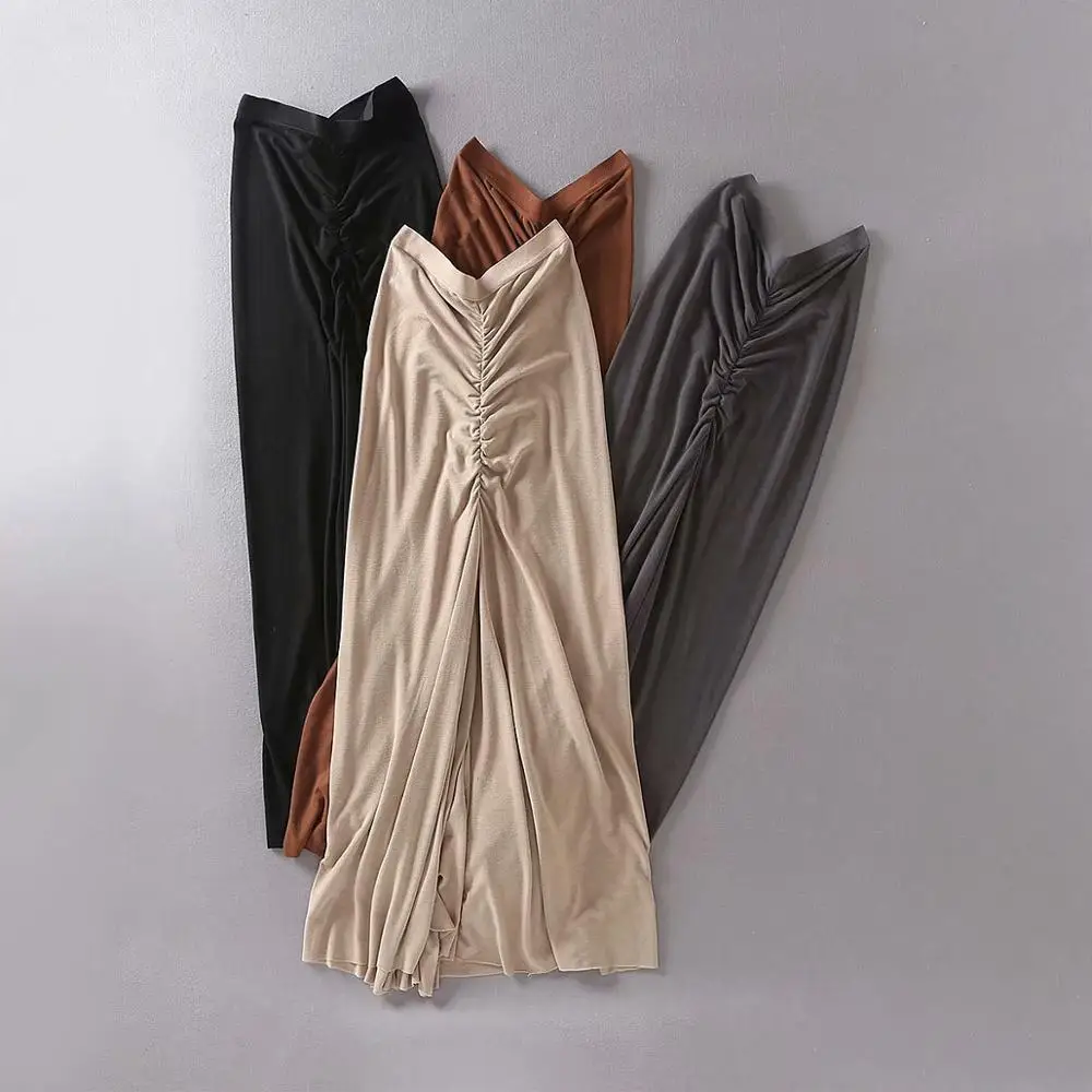 Vară stil Casual pentru femei fusta 2019 femei de talie mare talie Mare cutat sexy sac de șold vintage slim fusta plisata femei fuste