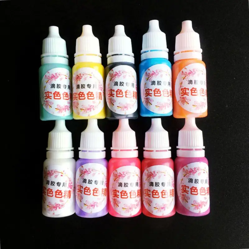 10 Culori UV Rășină Solidă Pigment Kit Non-Toxice Rășină Epoxidică Lichid Colorant Colorant de Luare de Bijuterii Instrumente Meșteșugurilor de Artă 10mL