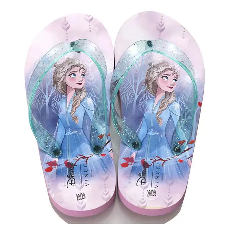 Noi Vara Copii Papuci De Desene Animate Printesa Frozen Anna Elsa Minnie Sophia Imprimare Răstoarnă Flops Copii Fete Pantofi De Plaja Si Apa Copii Purta