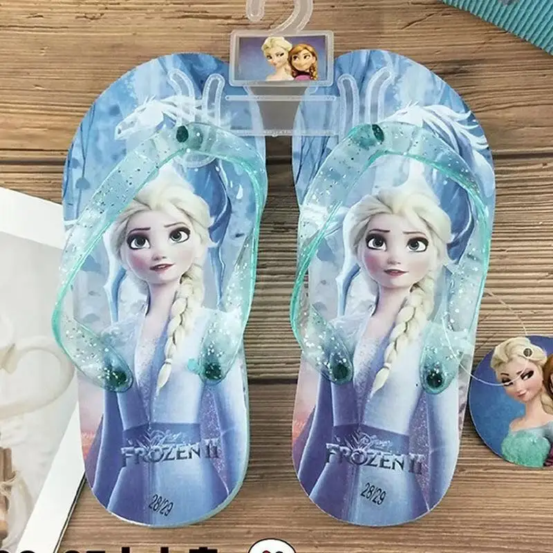 Noi Vara Copii Papuci De Desene Animate Printesa Frozen Anna Elsa Minnie Sophia Imprimare Răstoarnă Flops Copii Fete Pantofi De Plaja Si Apa Copii Purta