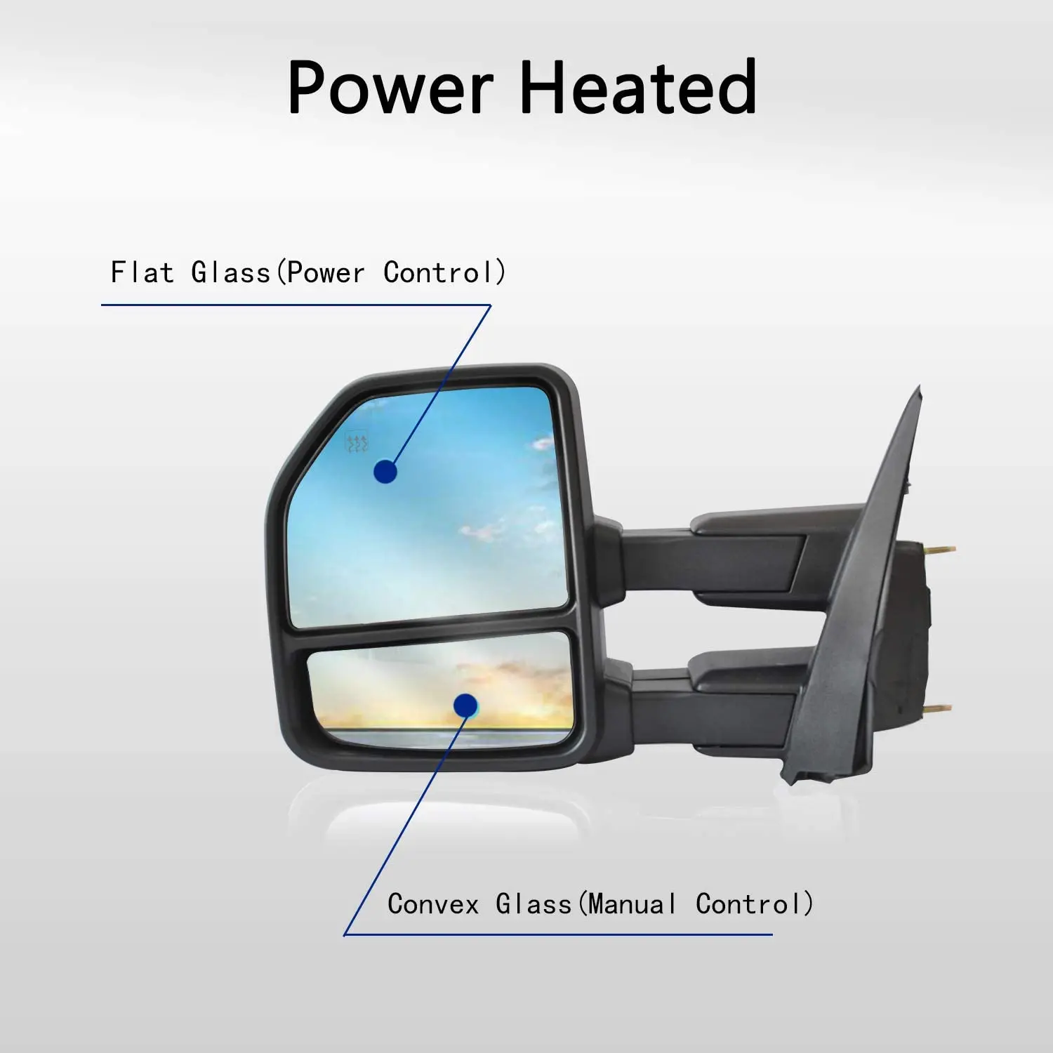 Se potrivesc pentru Camioneta Ford F150-2020 Remorcare Oglinzi cu Senzor de Temperatura - 8 Pini Putere Reglare Oglinzi