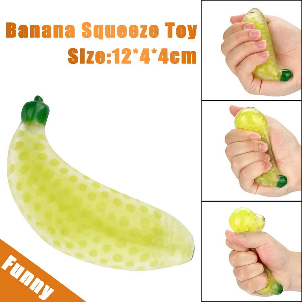 Amuzant 12cm Cauciuc Banana Minge de Încheietura mâinii Mână Stoarce Jucărie Stres Autism Spirit de Relief frământa jucării popit squishy figet jucarii de stres