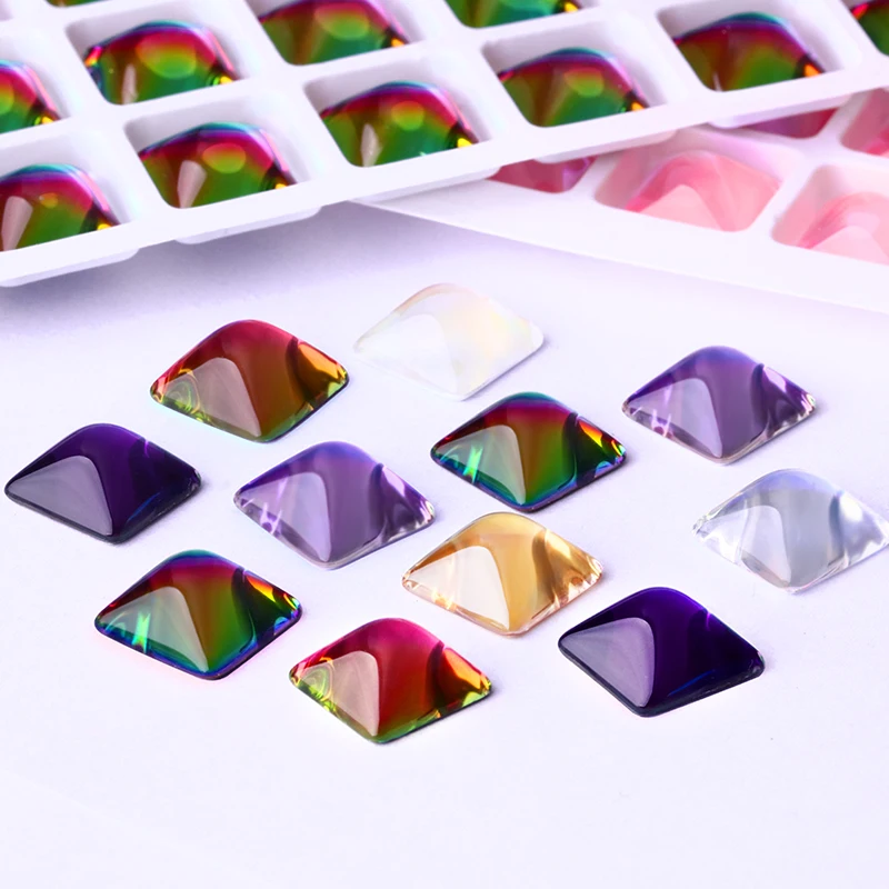 10mm Patrati Cristale Flatback 4mm Pahar Mic Strass Colorate Lipici Pe Unghii Fantezie Pietre K9 Cristale de Sticla, Accesorii