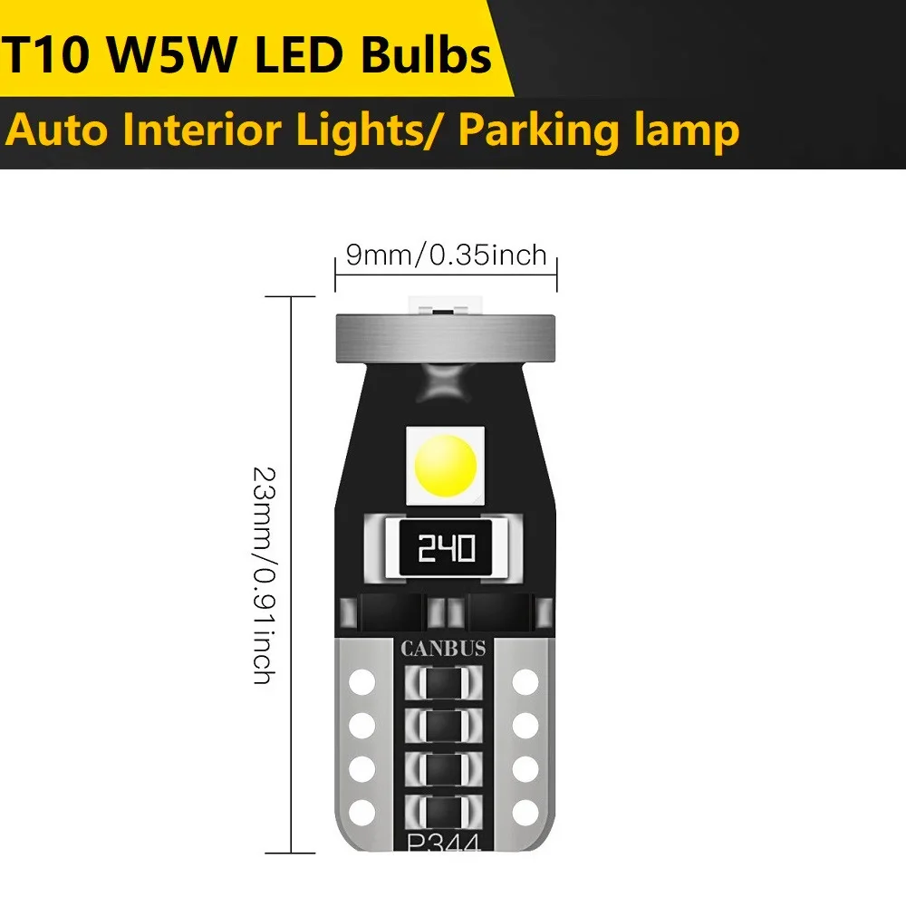 10x W5W T10 LED-uri Canbus Becuri pentru toate modelele VW Golf 4 5 6 7 Passat B5 B6 B7 CC Touareg Auto Interior plafoniera Portbagaj Lumini de Parcare