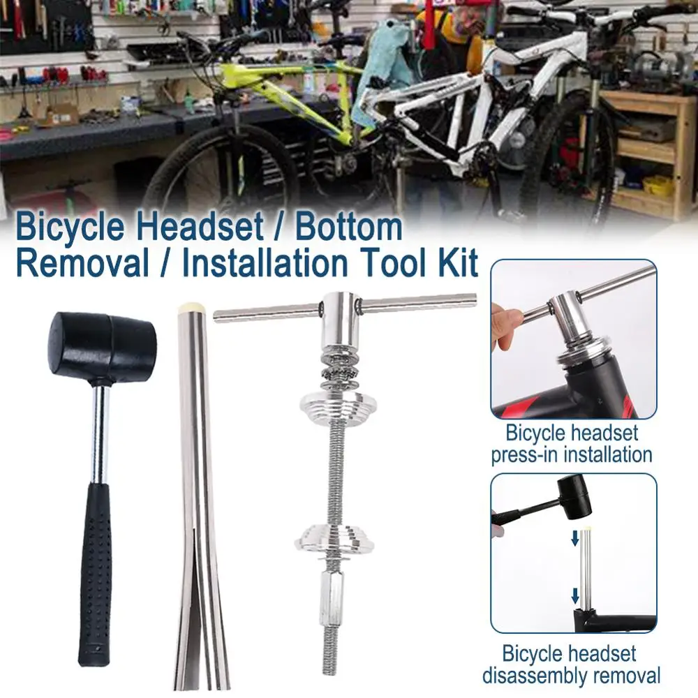Bicicletă Căști de Instalare Removal Tools pedalier Apăsați Instalare Tool Set cu Ciocanul de Biciclete Instrumente de Reparare