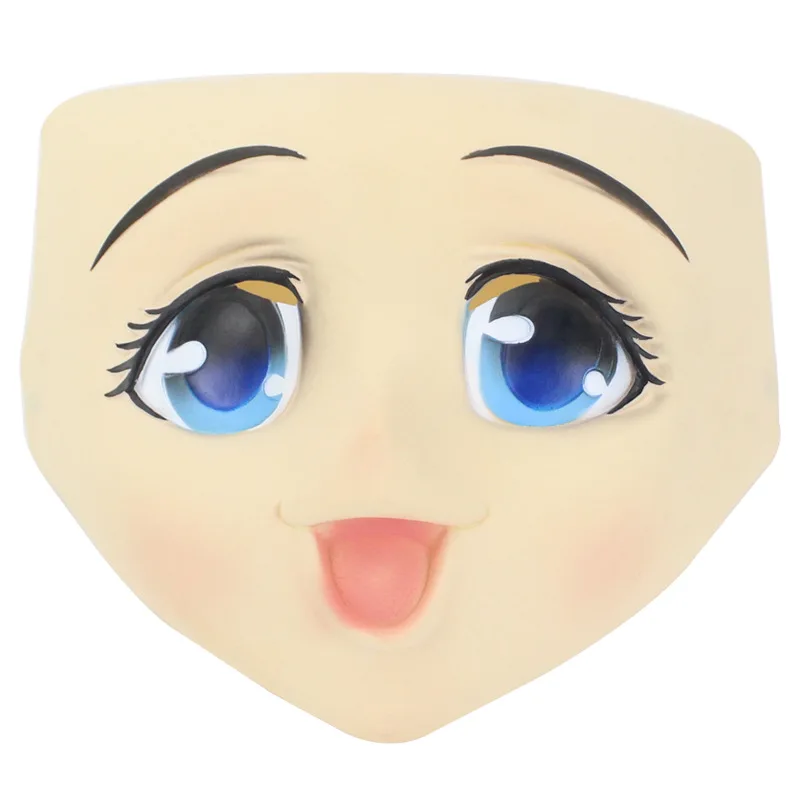 Ochii mari Fata de Jumătate de Cap Mască de Latex Kigurumi Masca de desene animate Cosplay Anime Japonez Rol Lolita Masca Crossdress Papusa
