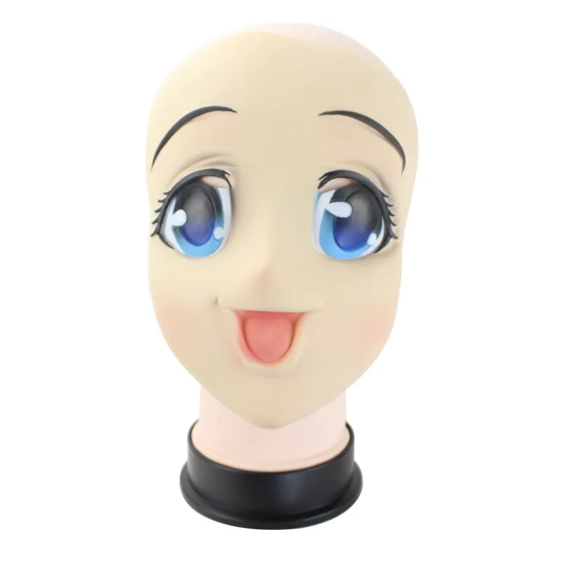 Ochii mari Fata de Jumătate de Cap Mască de Latex Kigurumi Masca de desene animate Cosplay Anime Japonez Rol Lolita Masca Crossdress Papusa
