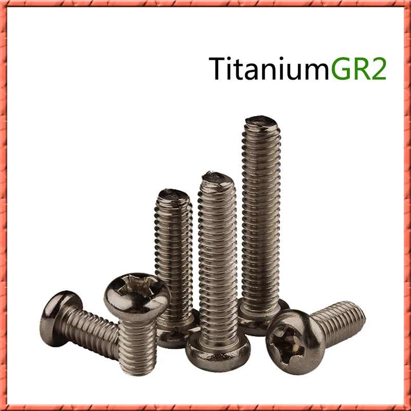 50pcs/lot DIN7985 titan Pur pan cap Phillips șuruburi cu cap rotund șuruburi pentru mașini M4x6/8/10/12/15/20/25/30/35-50 Ti șuruburi