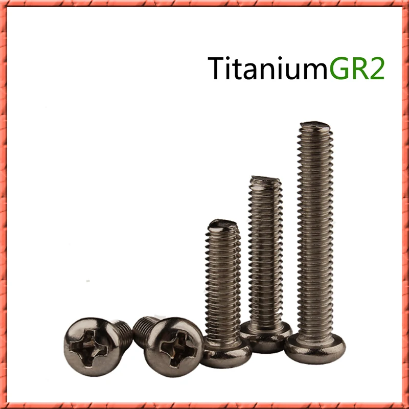 50pcs/lot DIN7985 titan Pur pan cap Phillips șuruburi cu cap rotund șuruburi pentru mașini M4x6/8/10/12/15/20/25/30/35-50 Ti șuruburi