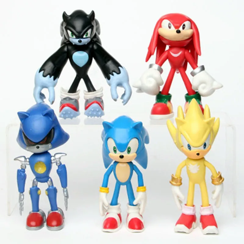 7Pcs/Set Super Sonic Ariciul Anime Cifre Pvc Jucărie Sonic Shadow Cozi Brelocuri Caractere Figura Jucarii Pentru Copii Cadouri
