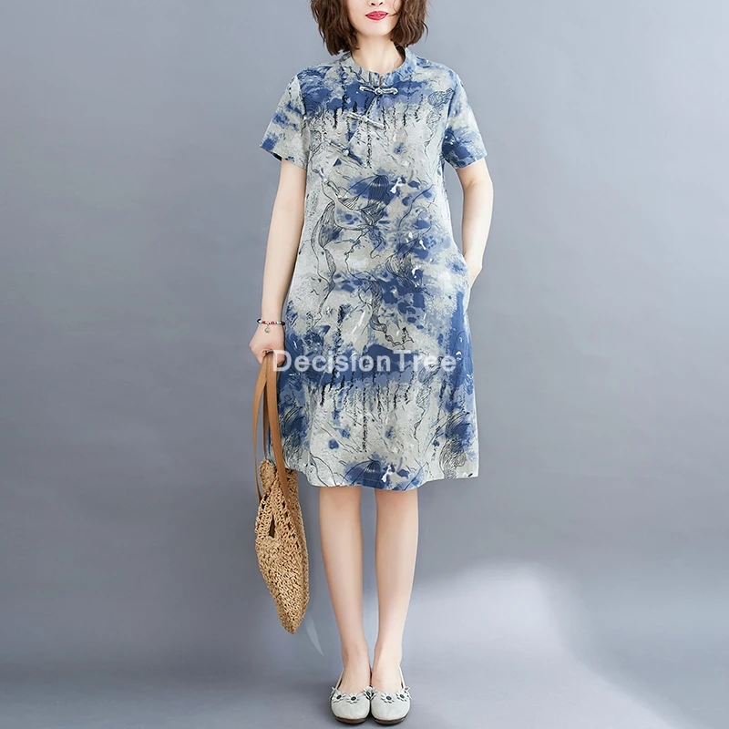 2021 chineză rochie elegant de imprimare de flori femei cheongsam tradițională chineză rochie raionul qipao vestidos oriental rochie de petrecere