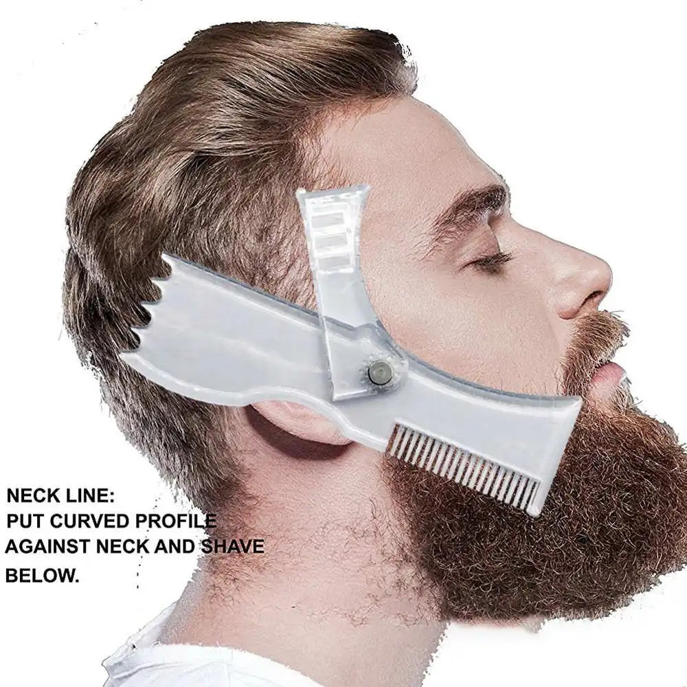 Noi Barba Modelarea Instrument Tunderea Formator Șablon Pieptene Transparent Bărbați cu Bărbi Piepteni Instrument de Frumusete Pentru Parul Barba Trim Template-uri