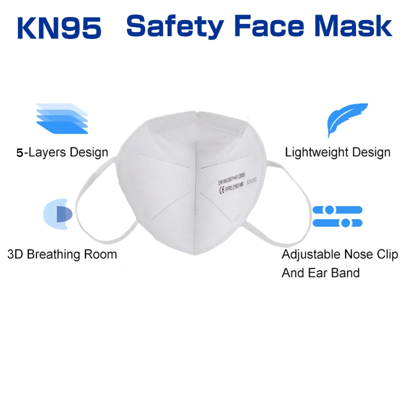 FFP2 KN95 Măști masque Reutilizabile Nețesute de Protecție MouthFace Masca Respirabil, Anti-Praf 95% Filtrare Masca Mascarillas tapaboca