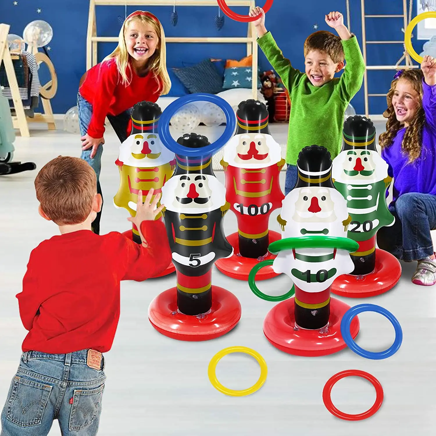 Moș Crăciun PVC Gonflabile de Crăciun, om de Zăpadă Inel Petrecere de Anul Nou Acasă Magazin, Curte, Gradina Decoratiuni ornamente de Crăciun