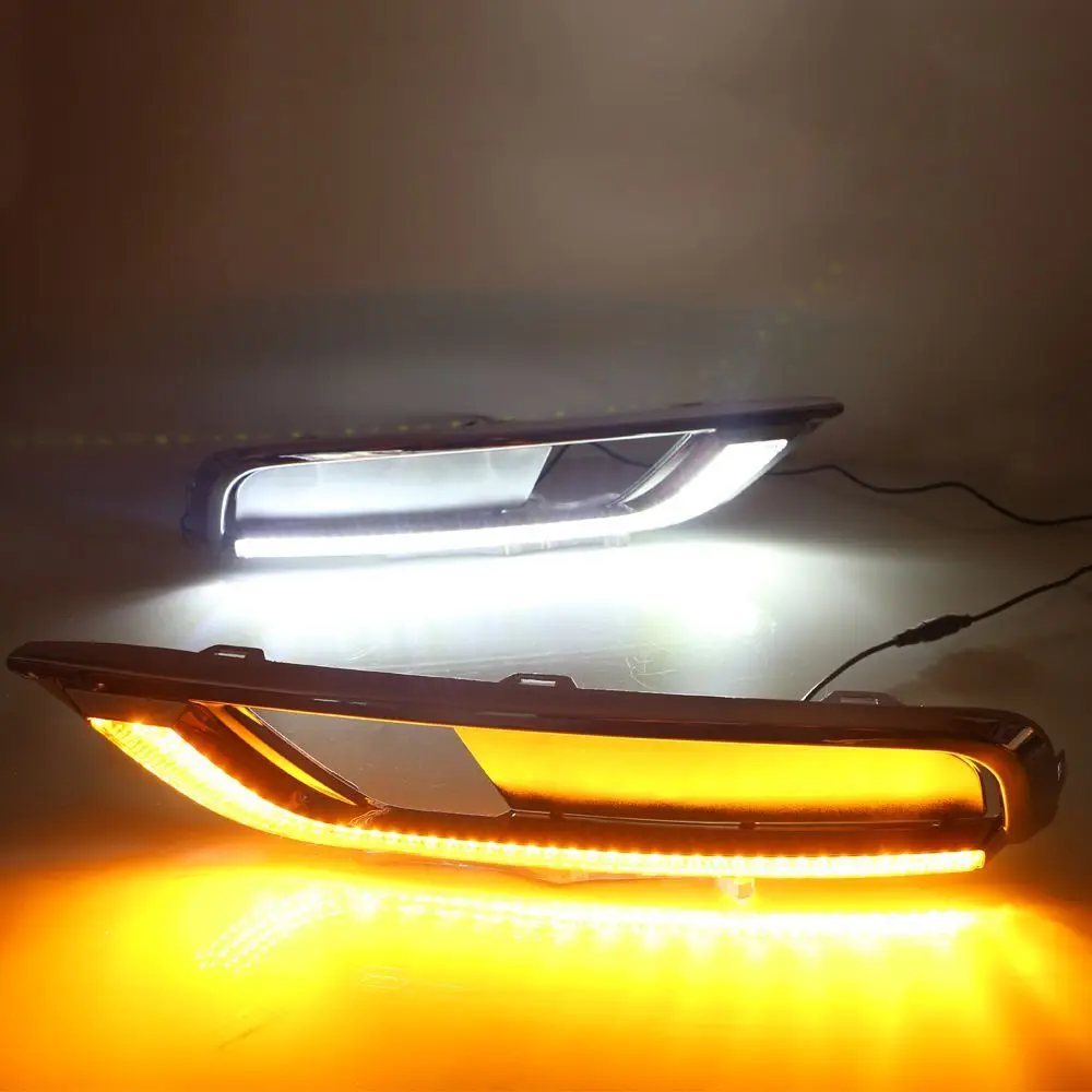 1 Set 12V ABS LED Pentru Honda CRV CR-V 2016 DRL Daytime Running Light Lumină Cu Galben Lămpii de Semnalizare