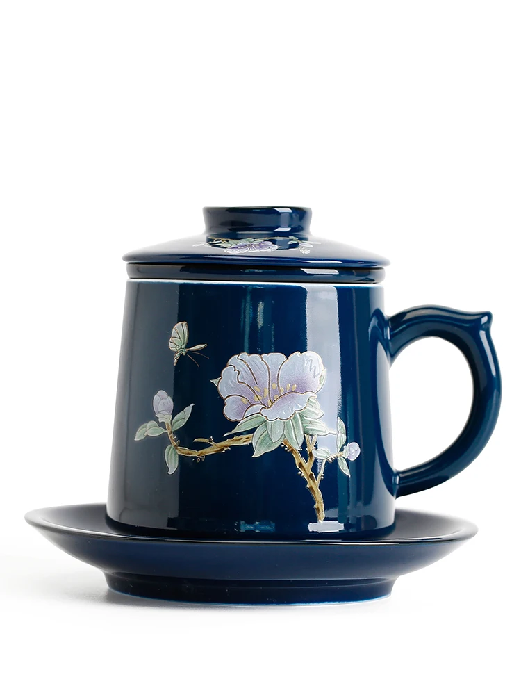Creative cana din ceramica cu capac filtru ceașcă de ceai simplu birou acasă apă potabilă 450ML
