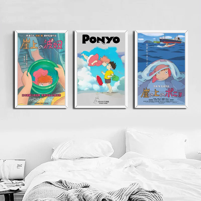Ponyo on the Cliff Miyazaki Hayao Clasic Film de Desene animate Fierbinte Japonia Anime Arta Canvas Tablou Poster de Perete Decor Acasă