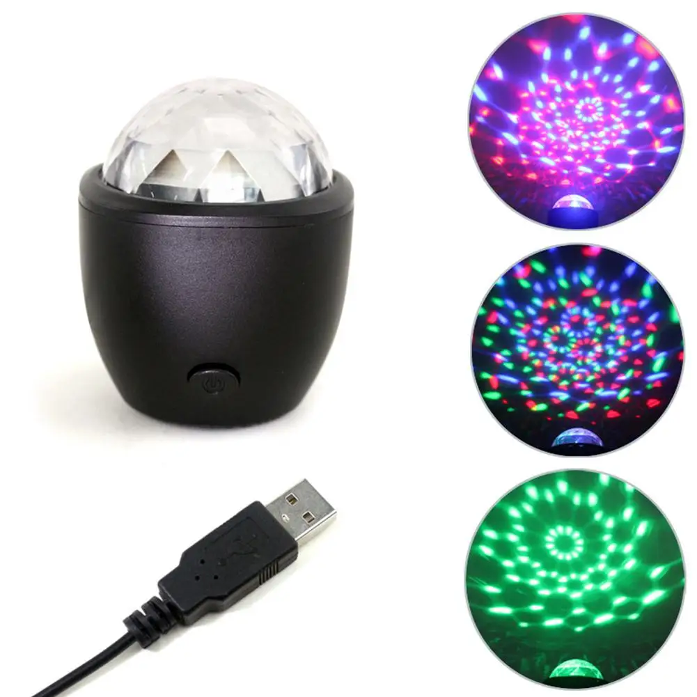 LED-uri USB Mini Activat de Voce de Cristal Magic Ball Etapa Led Disco Minge Proiector Lumini de Partid Flash Lumini DJ pentru Acasă KTV Masina
