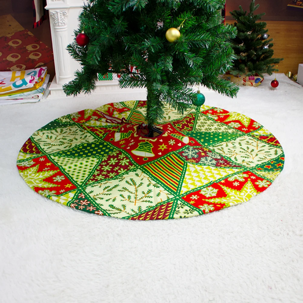 120cm Drăguț de Crăciun Copac Fusta Retro Print Rotund Covor Copac Șorț Festivalul de Decor pentru Casa Partid Ornament