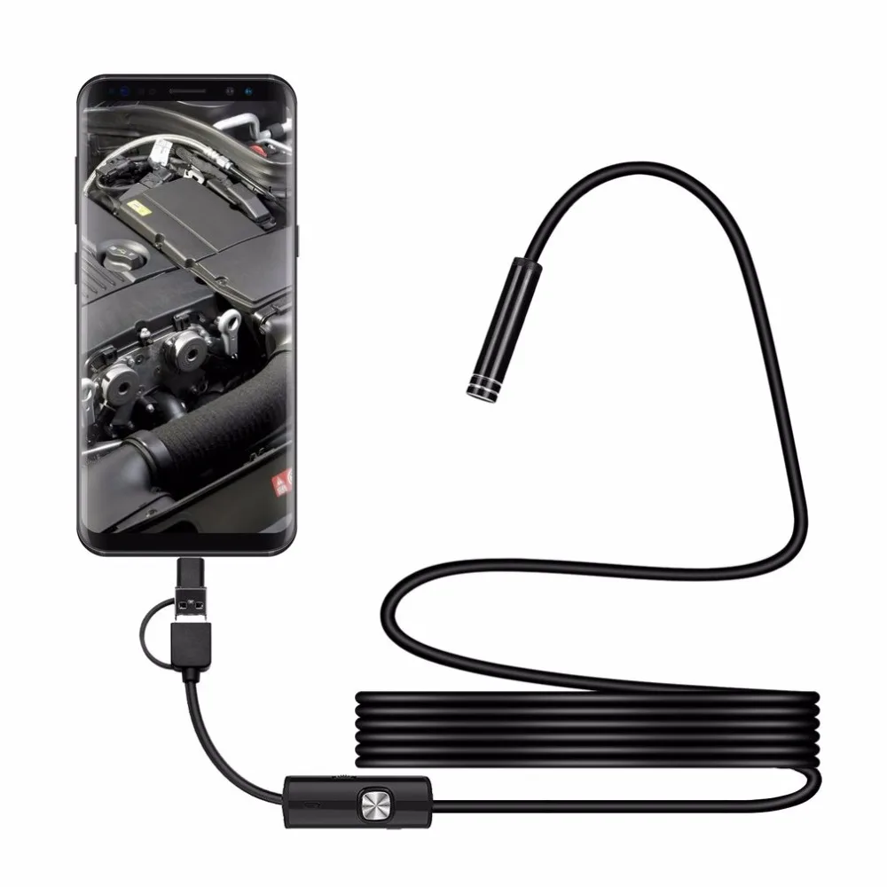 7mm Obiectiv Android Camera Endoscop 1M 2M Tip cablu-C/USB/Micro-USB/ Borescopes Camera de Inspecție OTG Mini Camera de Reparații Auto