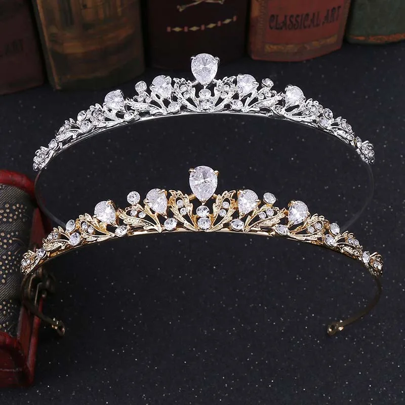 Baroc de Aur/Argint de Culoare Imitație Pearl Tiara Manual Strălucitoare Stras Coroana de Nunta Accesorii de Par pentru Femei Headpeice XH