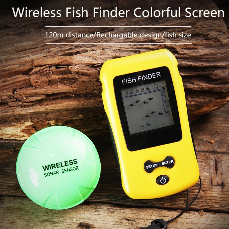Transport Gratuit! De Brand Nou KDR Colorat de Pește Finder Sonar Wireless Senzor Traductor de Adâncime Echo Sounder Reîncărcată Bateria