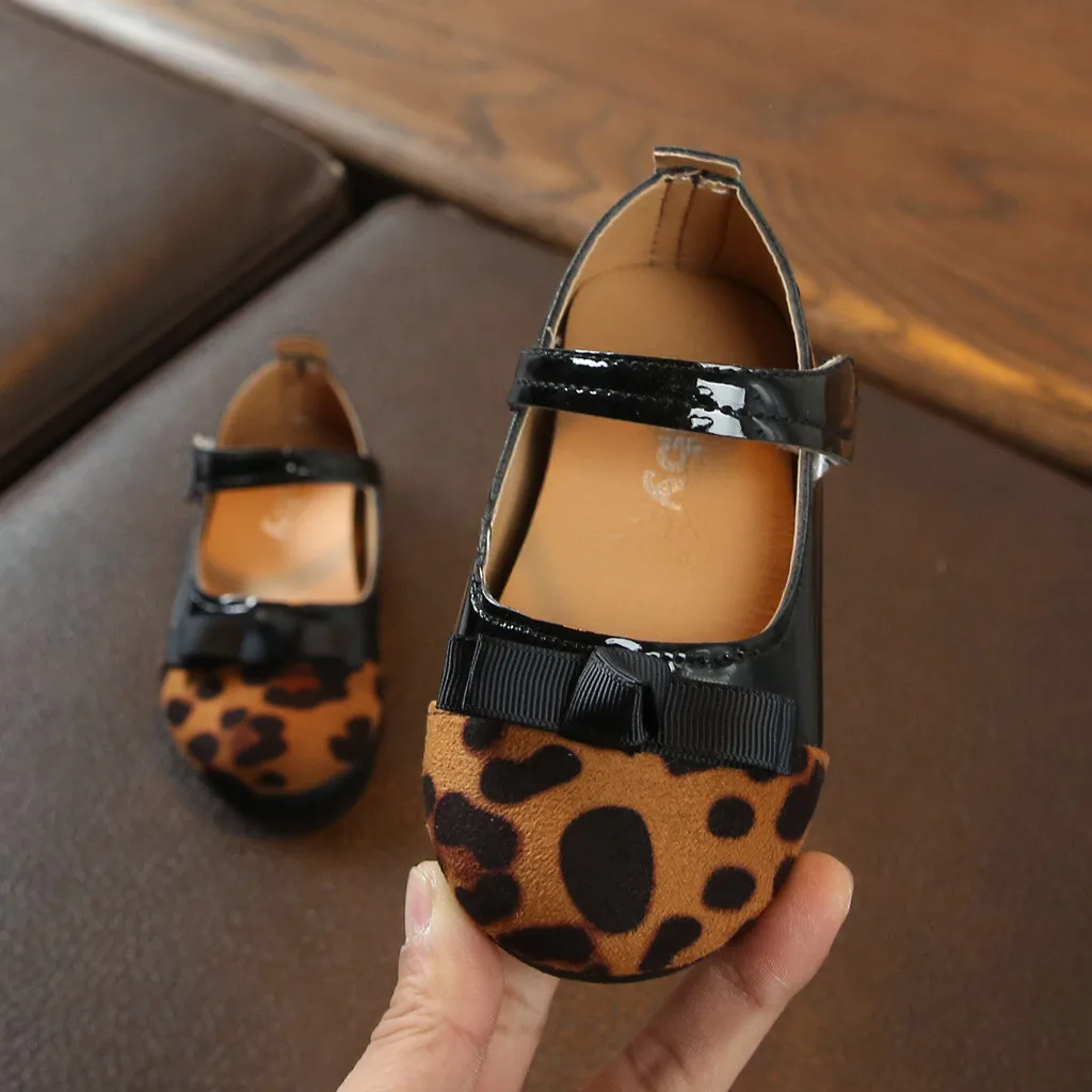 Copil Copil Copil Copii Fete Leopard Bowknot Singur Printesa Pantofi Sandale SCasual Pantofi zapatillas mujer pantofi pentru copii s