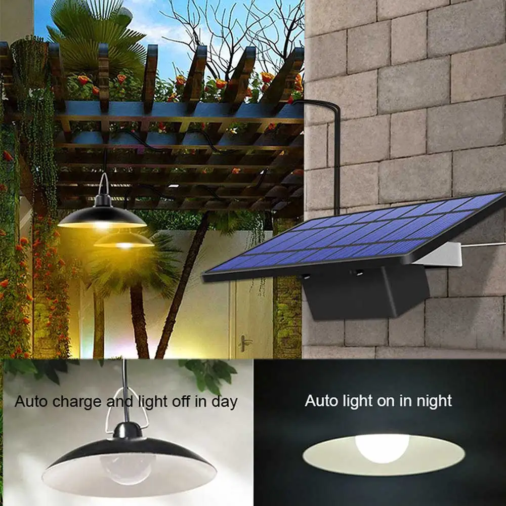 2020 Cap Dublu Solare Pandantiv Lumina Piscină Interioară Lampă Solară Cu Linia Alb Cald/Alb Iluminat Pentru Camping, Casa De Gradina, Curte