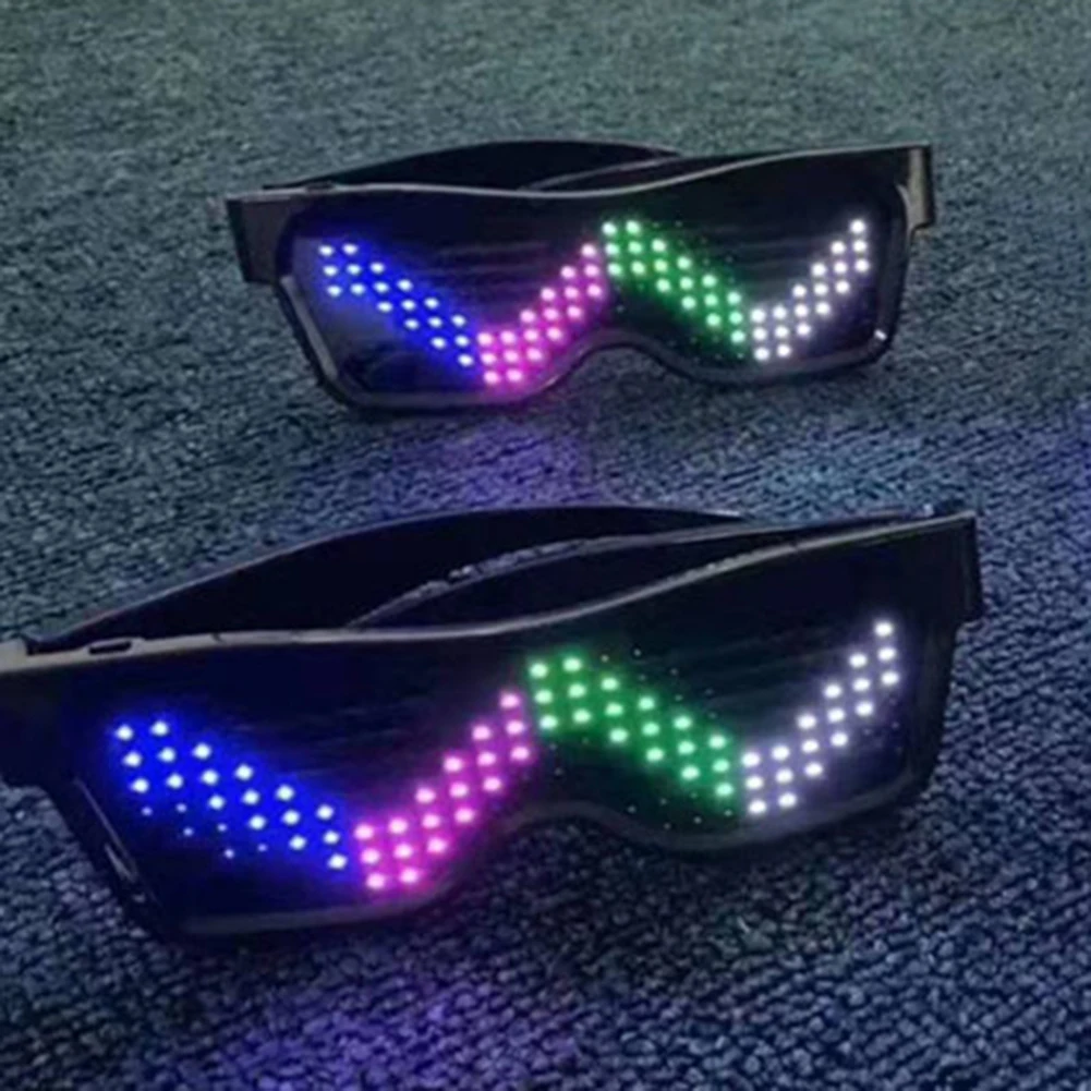 Intermitent Ochelari Bluetooth Aplicație de Control de Text Editabil DIY USB Ochelari cu LED-uri de Lumină Strălucitoare Festival Petrecere Glow ochelari de Soare