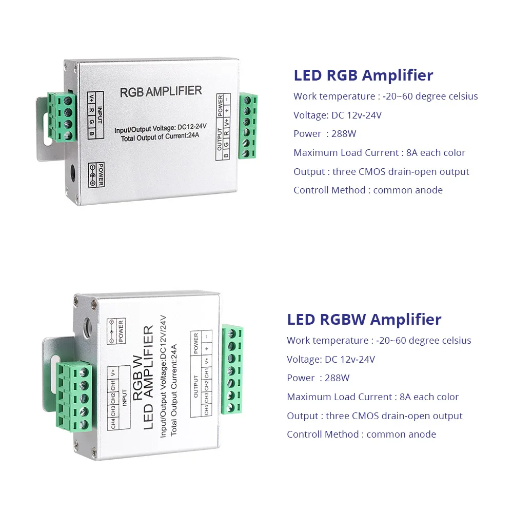 DC12-24V 24A RGB RGBW Amplificator LED-uri Controler de semnal Amplificator pentru Banda LED RGB RGBW RGBWW Power Repeater Consola