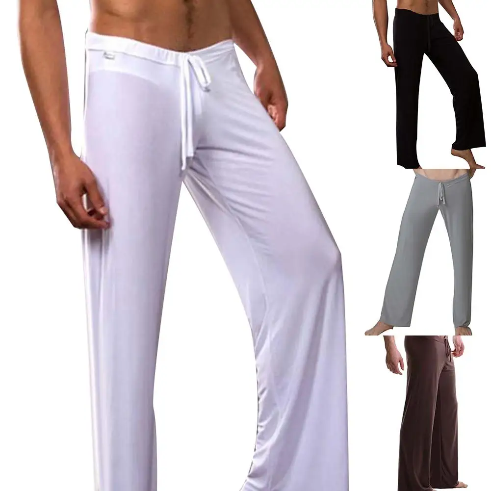 Casual Barbati Culoare Solidă Cordon Homewear Yoga Pantaloni Largi De Pijama Pantaloni
