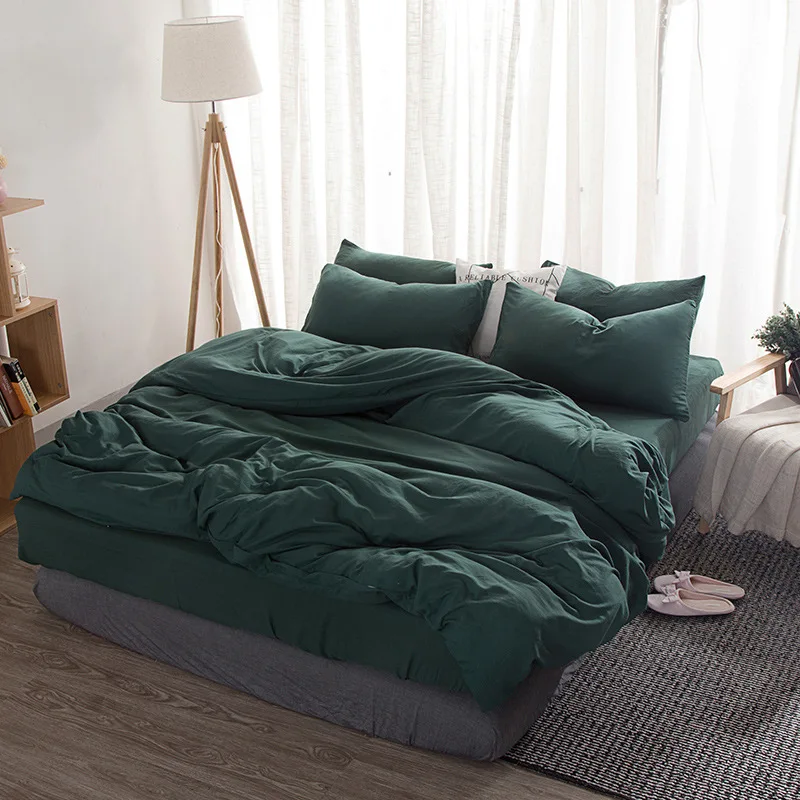 Spălat bumbac lenjerie de pat set Solid carpetă acopere stabilit moale gri lenjerie de pat în stil Japonez acasa pat super-king size, lenjerie de pat pat set