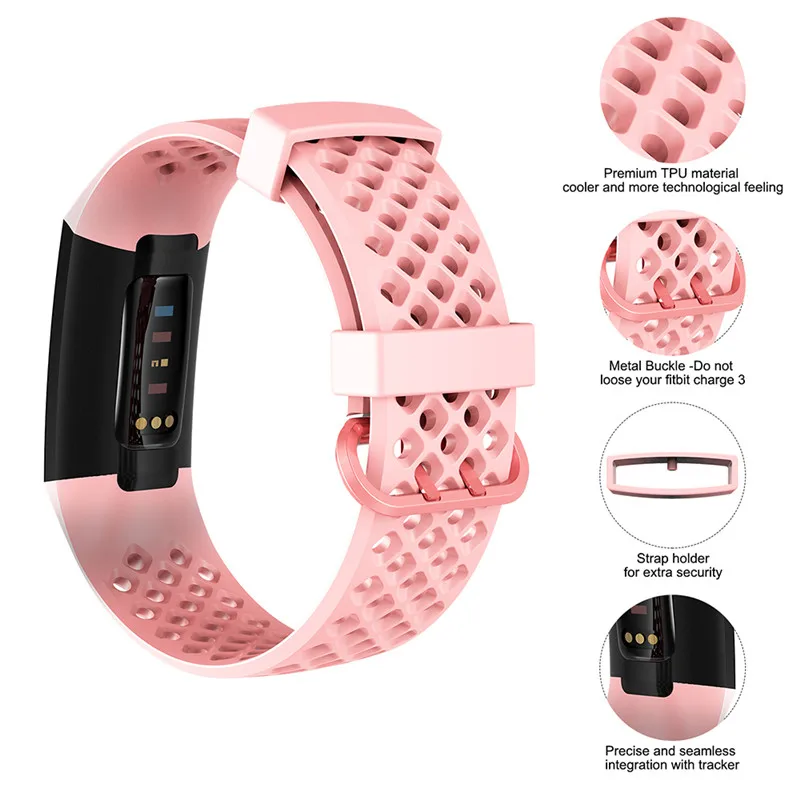 Respirabil Taxa De 3 Curea Pentru Fitbit Bratara Sport Benzi De Silicon Confortabil Bratara Pentru Femei Om