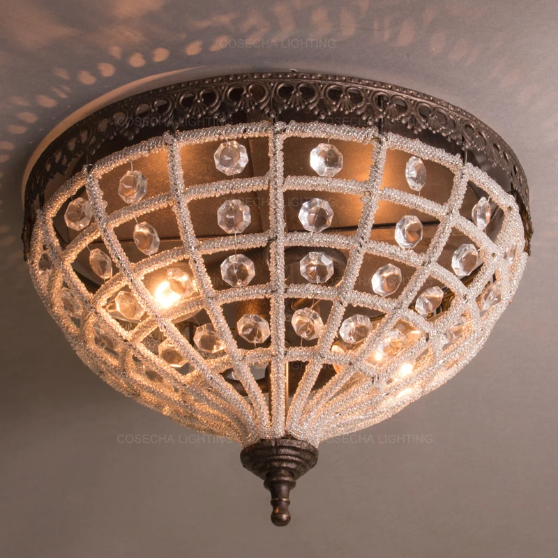Vintage cristal lămpi de tavan franceză lumini plafon pentru dormitor, bucătărie, coridor, hol flush mount corp de iluminat iluminat loft
