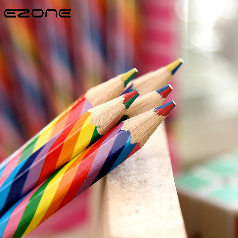 EZONE 4 BUC Curcubeu, Creion 4 Culori Rezerve carioci colorate Pentru Copii Pictura Desen Instrumente de Artă Elevii Papetărie Papelaria