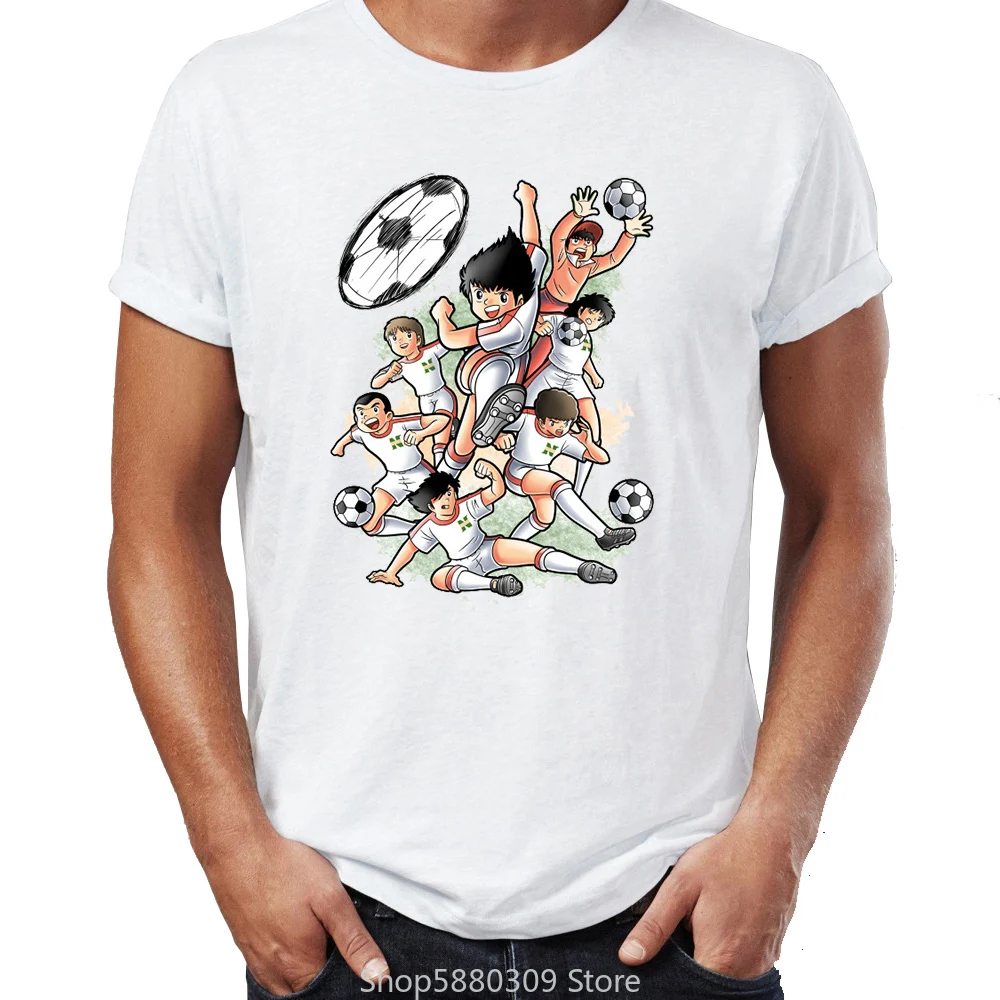 Hip Hop Bărbați T-shirt Capitanul Tsubasa Tigrul Împușcat opera de Arta Minunat Desen Imprimat Street Teuri Swag Camiseta