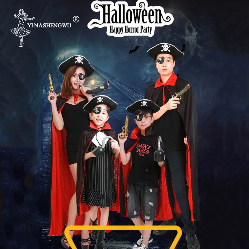 Costum De Halloween, Negru Rosu Pelerina Vampir Dracula Diavolul Hoody Mantie De Fantezie Costum Purtat Pe Ambele Părți Ale Dublu Pelerina Pentru Copii