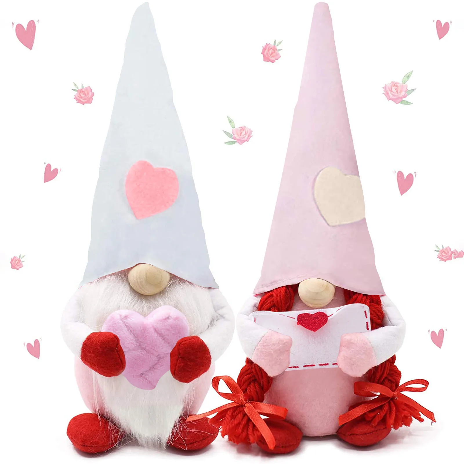 2 buc Cadoul Papusa de Plus fără Chip Ziua Îndrăgostiților Gnome Pluș fără Chip de Păpușă Decoratiuni Pandantiv Decoratiuni Nou#11