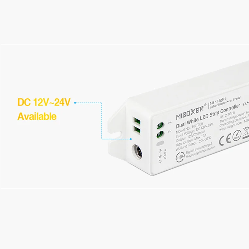 FUT035 (Actualizat) Miboxer 2.4 GHz 4-Zona de Temperatura de Culoare DC12V~24V Dublu alb lampa led dimmer banda LED Strip lumină Controller