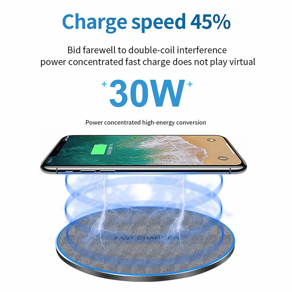 30W Încărcare Rapidă Pentru Samsung S20 S9 S10 Nota 20 10 Qi Wireless Charger Pad pentru iPhone 12 Mini Pro Max 11 XS XR X 8 Încărcare Rapidă