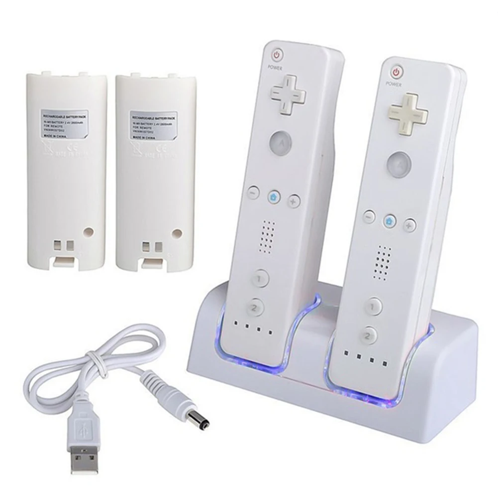 Cablu USB Incarcator Dual Stația de Lumină LED Gamepad Controler de la Distanță de Încărcare de Andocare Pentru Nintend Pentru Wii #321