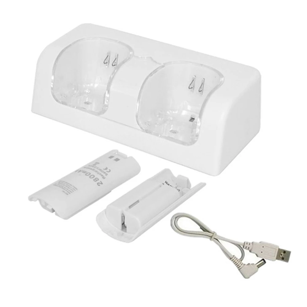 Cablu USB Incarcator Dual Stația de Lumină LED Gamepad Controler de la Distanță de Încărcare de Andocare Pentru Nintend Pentru Wii #321
