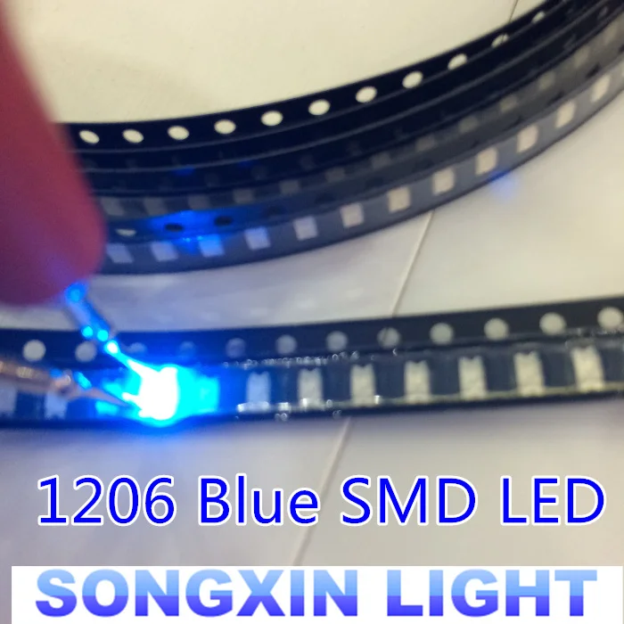 3000BUC Transport Gratuit 1206 Albastru Led-uri Super Luminoase SMD LED diode 3.2*1.6*0.8 MM 460-470NM light-emitting diode SMD 1206 LED Albastru
