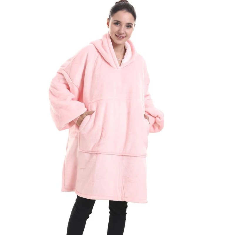 1BUC Super Moale Cald în aer liber pentru Adulți Huggle Hanorac Pocket Hoodie pentru Femei de Iarnă Lână pijamas sudoare capuche Supradimensionate Hoodie