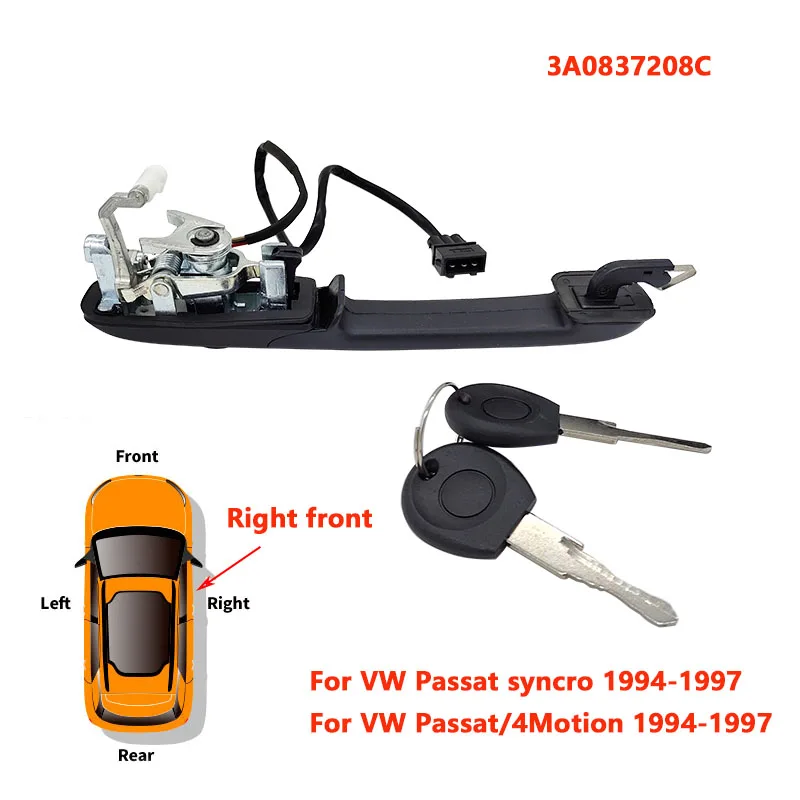 1 buc Pentru VW Passat B4 1994-1997 Mânerului Exterior al Portierei 3A0837207C,3A0837208C,3A0839205A