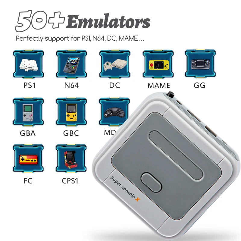 Super Consola X Retro Console de jocuri Video Suport HDMI Ieșire HD Suport 50+ Emulatoare Built-in 50000 de Jocuri Pentru PS1/GBA/N64