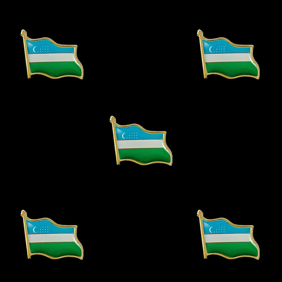 5PCS Uzbekistan Unic Fluturand Steagul Pin Broșă Insigna Țară Speciale Pin Badge