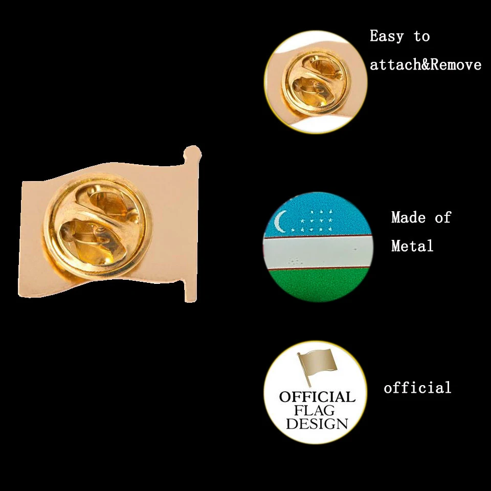 5PCS Uzbekistan Unic Fluturand Steagul Pin Broșă Insigna Țară Speciale Pin Badge
