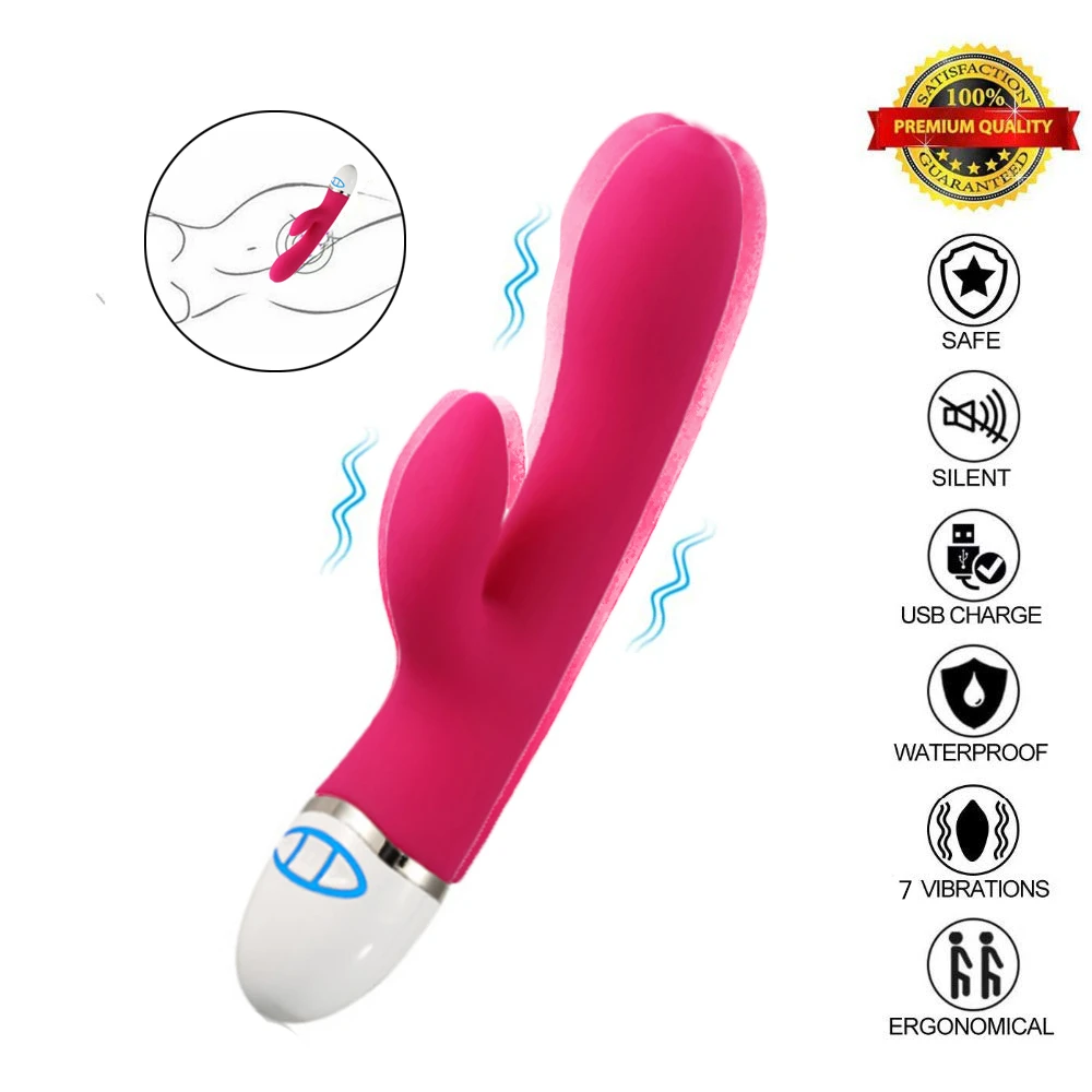 Iepure Vibratoare 7 Viteza Punctul G Dildo Vibrator Din Silicon Rezistent La Apa Stimulator Clitoris Vagin Masaj Adult Jucarii Sexuale Pentru Femei